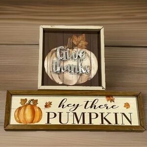 Ashland Hey There Pumpkin and Give Thanks Signs Fall Decor Cozy Thanksgiving
